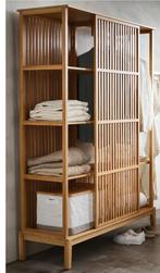 Armoire tendance en bambou massif avec section coulissante, Enlèvement