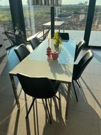 Glazen tafel (zonder stoelen), Huis en Inrichting, Tafels | Eettafels, 150 tot 200 cm, Glas, Gebruikt, Rechthoekig