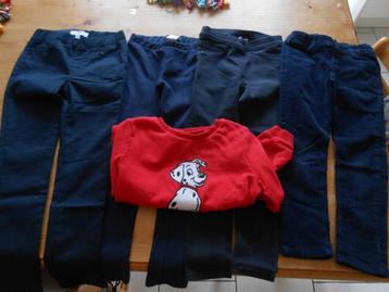 LOT 4 pantalons 7 A, bleu marine ok uniforme pr fille mince  beschikbaar voor biedingen
