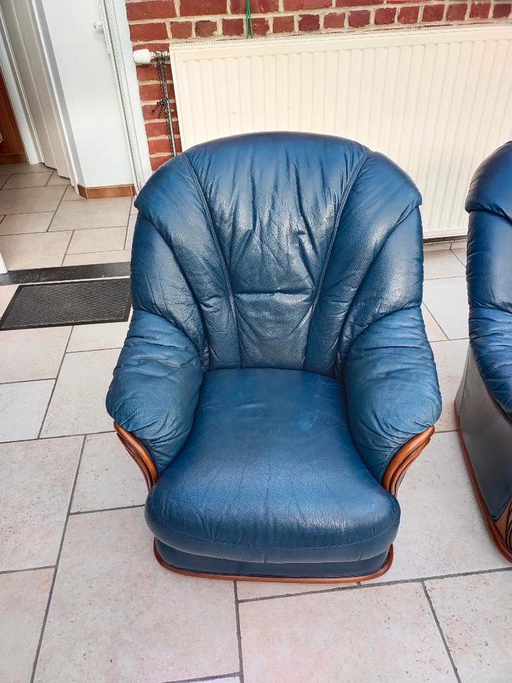 2 loungestoelen - Vintage, Huis en Inrichting, Fauteuils, Gebruikt, Hout, Overige materialen, 75 tot 100 cm, 75 tot 100 cm, Ophalen