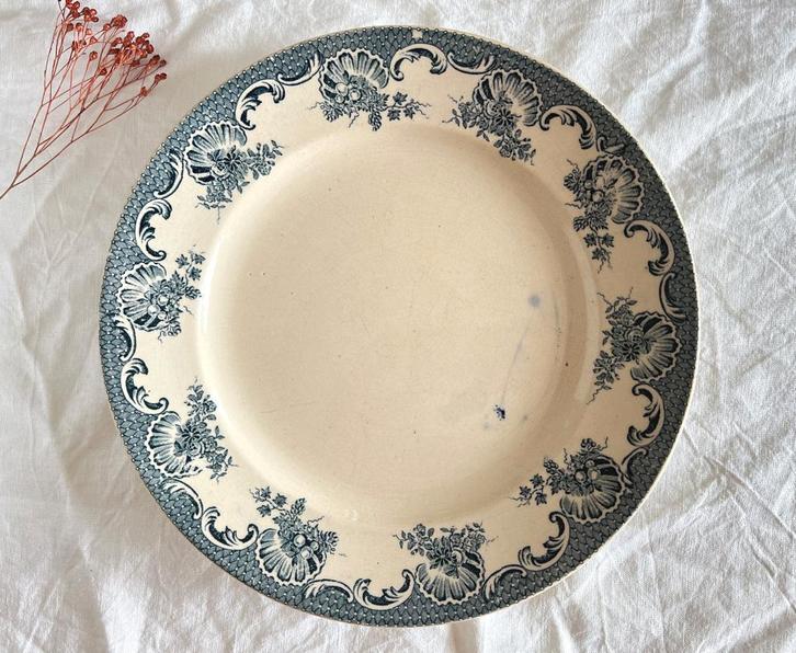 Plat rond Moulin des Loups & Hamage Nord La Vallière, Antiek en Kunst, Antiek | Keramiek en Aardewerk, Ophalen of Verzenden