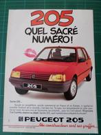 Peugeot 205 - publicité papier - 1985, Collections, Marques & Objets publicitaires, Autres types, Utilisé, Enlèvement ou Envoi