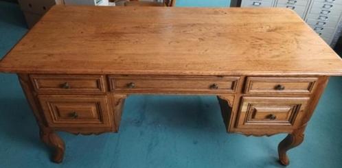 VINTAGE VOLLEDIG VOL EIKEN BUREEL + STOEL, Antiek en Kunst, Curiosa en Brocante, Ophalen