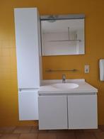 wit badkamermeubel met lavabo, spiegel en kolom kast, Huis en Inrichting, Overige typen, Gebruikt, Ophalen