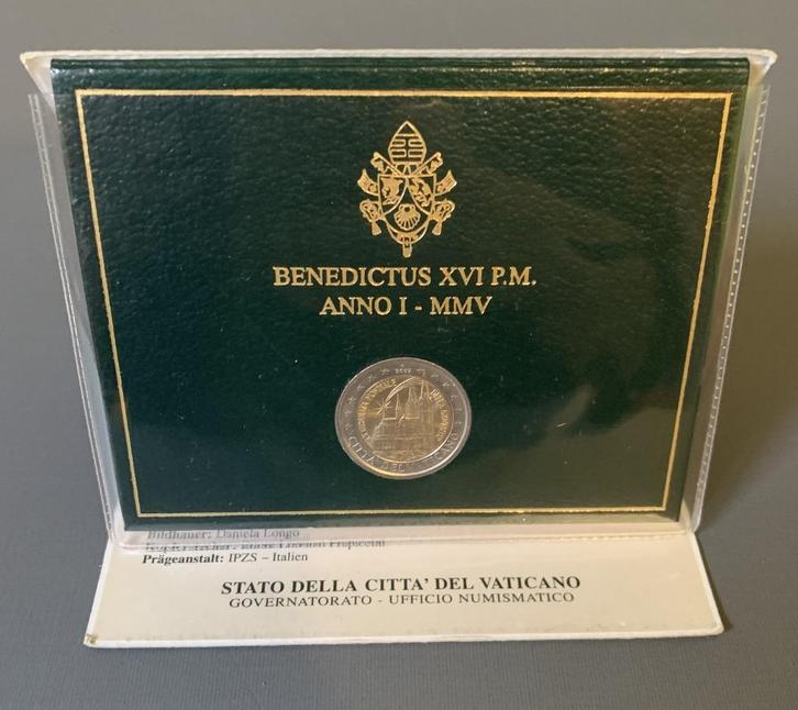 2 euro munt Vaticaan 2005 Benediktus XVI, Postzegels en Munten, Munten | Europa | Euromunten, Losse munt, 2 euro, Vaticaanstad
