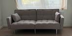 Canapé 3 places convertibles clic-clac tissu - gris clair, Maison & Meubles, Comme neuf, Enlèvement, Trois personnes, 75 à 100 cm