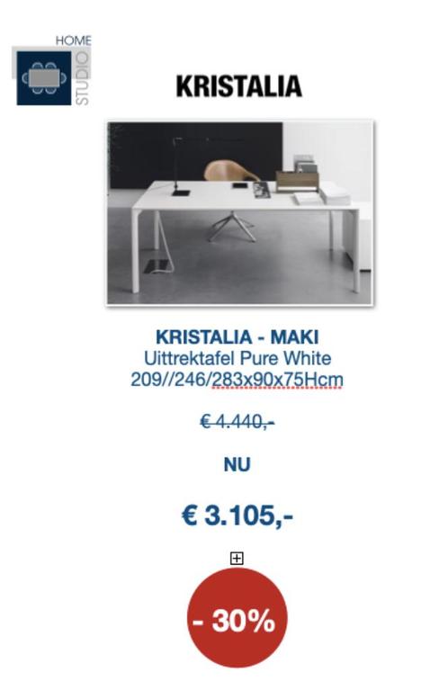 Design tafels toonzaalmodellen te koop, Huis en Inrichting, Tafels | Eettafels, Ophalen