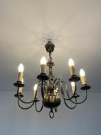 Lustre en laiton 8 branches (ampoules led comprises), Ophalen, Zo goed als nieuw, Ancien