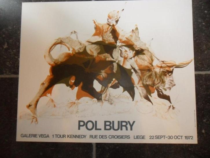 Litho-poster van Pol Bury (Haine St Pierre 1922-Parijs 2005), Verzamelen, Posters, Ophalen of Verzenden