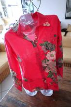 rode blouse unieke bloem, Maat 38/40 (M), Ophalen of Verzenden, Rood, Gedragen