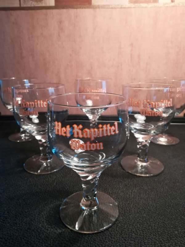 6 glazen Abdijbier Het Kapittel Watou of Timmermans, Collections, Marques de bière, Comme neuf, Verre ou Verres, Autres marques