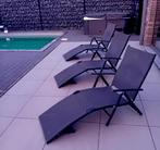 Ligbedjes 3 stuks, Tuin en Terras, Ligbedden, Ophalen, Zo goed als nieuw, Aluminium, Verstelbaar