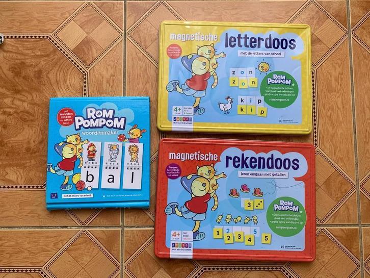 Drie educatieve spelletjes Rom PomPom, Kinderen en Baby's, Speelgoed | Educatief en Creatief, Zo goed als nieuw, Taal en Lezen