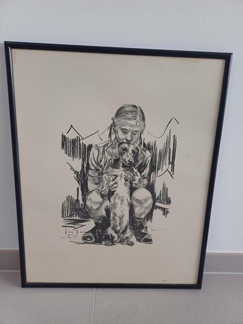 Kind met Viktorke van Stefaan Tessely, Antiek en Kunst, Kunst | Etsen en Gravures, Ophalen of Verzenden