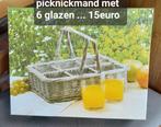 picknick mandje met 6 glazen, Huis en Inrichting, Keuken | Tupperware, Ophalen, Nieuw