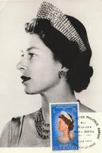 KONINGIN  ELISABETH -  Zilveren Jubileum met echte postzegel, Verzamelen, 1960 tot 1980, Ongelopen, Sterren en Beroemdheden, Verzenden