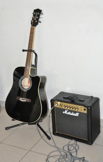 Richwood western gitaar + gitaarstaander+ versterker, Muziek en Instrumenten, Ophalen, Zo goed als nieuw, Overige merken, Met versterker