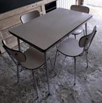 Vintage tafel+stoelen, Huis en Inrichting, Tafels | Eettafels, 100 tot 150 cm, 100 tot 150 cm, Gebruikt, Rechthoekig