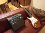 Linkshandige elektrische gitaar met versterker + draagtas, Muziek en Instrumenten, Gebruikt, Met versterker, Solid body, Ophalen