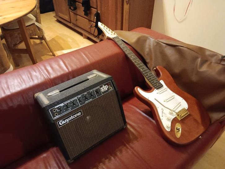 Linkshandige elektrische gitaar met versterker + draagtas, Musique & Instruments, Instruments à corde | Guitares | Électriques