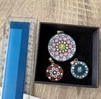 3 pendentifs  en verre vénitien, Handtassen en Accessoires, Kettinghangers, Ophalen, Zo goed als nieuw, Goud, Goud