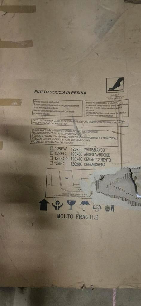 Composiet douchebak 12080 – resin / mineral – Made in Italy, Doe-het-zelf en Bouw, Sanitair, Nieuw, Ophalen