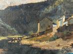 Esch-sur-Sûre Luxembourg 1928 Léon Jamin peinture hsb, Antiquités & Art, Enlèvement ou Envoi
