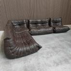 Ligne Roset Togo Set uit de Jaren &apos;70 in Mokka Leder, Ophalen of Verzenden