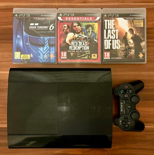 PlayStation 3 Super Slim 500Gb + 3 jeux, Games en Spelcomputers, Spelcomputers | Sony PlayStation 3, Gebruikt, Slim, Ophalen