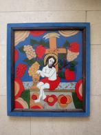 Jezus bij het kruis '85 -achterglas - Lucretia Elena Craciun, Antiek en Kunst, Kunst | Schilderijen | Klassiek, Ophalen of Verzenden