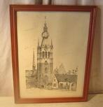 Mooi Oude Pentekening 'Kerk Aarschot' - J Jaes, Antiek en Kunst, Ophalen of Verzenden