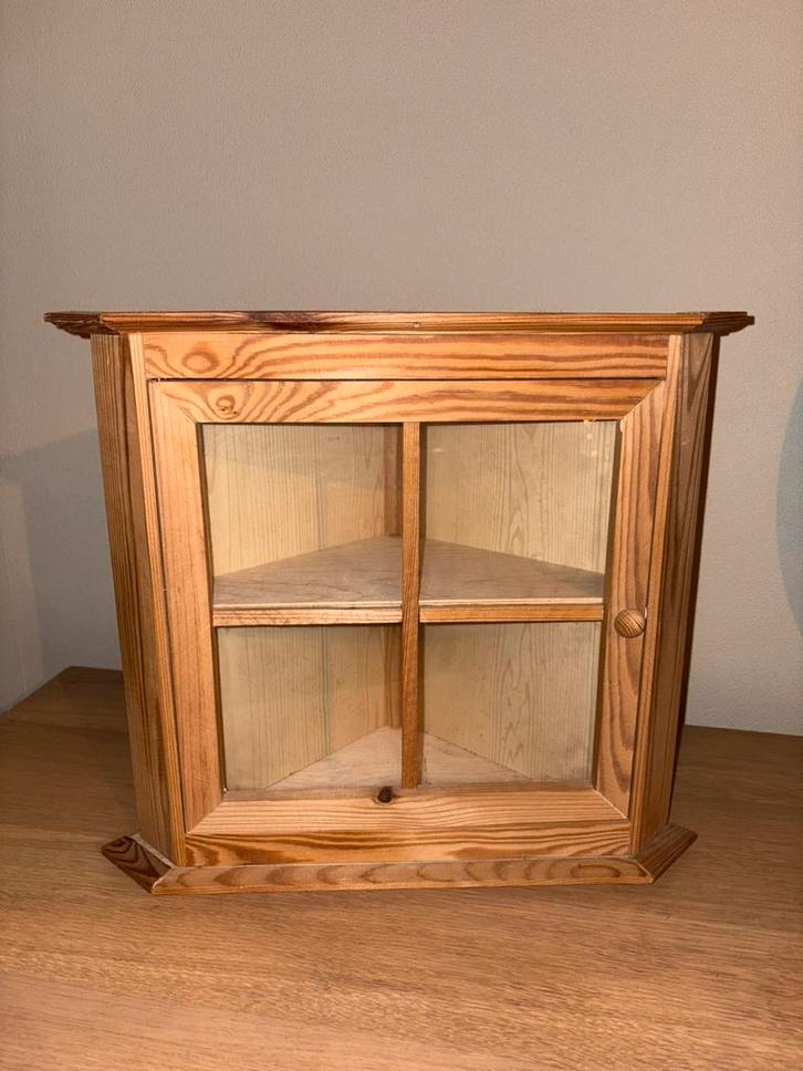 Klein houten vitrinekastje – decoratief, Huis en Inrichting, Kasten | Vitrinekasten, Zo goed als nieuw, Ophalen