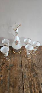 Decoratieve glazen karaf met 5 glazen, Ophalen