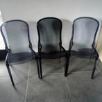 3 plexiglas stoelen, Huis en Inrichting, Stoelen, Grijs, Drie, Gebruikt, Contemporain
