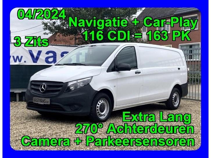 Mercedes-Benz Vito 116 29.960€ + BTW / Extra Lang / 270° De, Auto's, Mercedes-Benz, Bedrijf, Vito, ABS, Airbags, Airconditioning