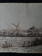 Cesar De Cock 1823-1904 Encre double dessin + crayon, Antiquités & Art, Enlèvement ou Envoi