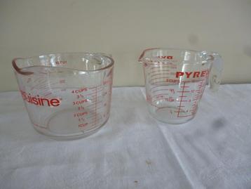 PYREX en ARCUISINE maatbekers in glas 500 en 1000 ml keuken