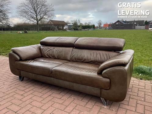 GRATIS LEVERING HEEL BE Henders & Hazel Echt Leer 3zits Bank, Huis en Inrichting, Zetels | Zetels, Zo goed als nieuw, Rechte bank