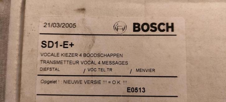 BOSCH analoge telefoonkiezer SD1-E+, Doe-het-zelf en Bouw, Alarmsystemen, Nieuw, Gsm-module, Overige soorten, Alarmoproep bij centrale