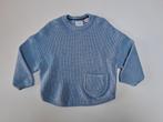 Mt 86 Lichtblauw gebreid truitje met zakje, Kinderen en Baby's, Babykleding | Maat 86, Ophalen of Verzenden, Zo goed als nieuw