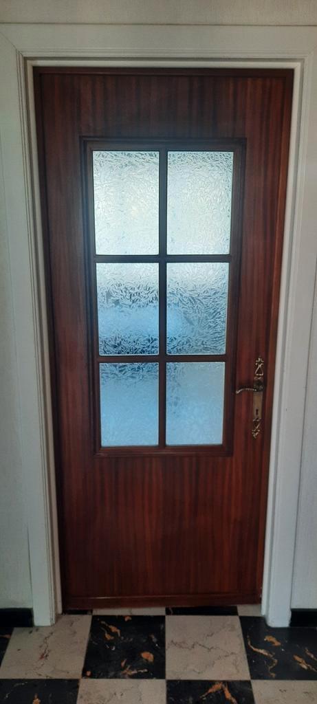 Houten binnendeuren met glas, Doe-het-zelf en Bouw, Deuren en Vliegenramen, Gebruikt, Glas, Ophalen