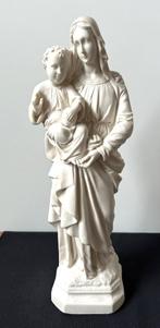 Belle statue de Marie avec l'enfant Jésus - Marbre - 42 cm, Enlèvement