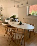 Witte ovale tafel (ovaal), Huis en Inrichting, Tafels | Eettafels, Ophalen, Gebruikt, Vijf personen of meer, Modern