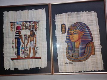 2 Egyptische papyrus schilderijen