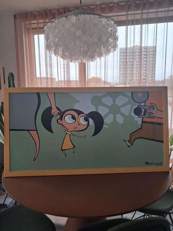 schilderij Lost at the expo van Matto Le D, Antiek en Kunst, Kunst | Schilderijen | Abstract, Ophalen