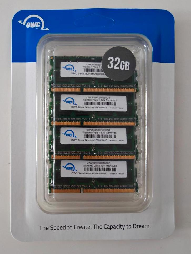 DDR3 OWC 32 Go (8 Go x 4 kits), PC8500, SO-DIMM MAC/PC à 106, Informatique & Logiciels, Mémoire RAM, Neuf, Laptop, 32 GB, DDR3