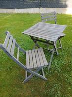 Klein houten tuinsetje, Gebruikt, Bijzettafel, Tuinset, Hout