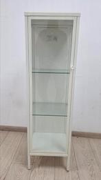 Vitrinekast Baggebo (Ikea) Metaal Wit glazen planken/deur, Ophalen, Zo goed als nieuw, Metaal