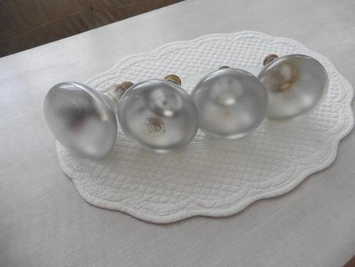 Set van vier antieke glazen schijnwerpers, Antiek en Kunst, Antiek | Verlichting, Ophalen of Verzenden