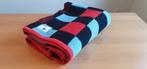 Vintage deken 1-pers geruit zwart rood blauw ostende 200x170, Ophalen of Verzenden, Zo goed als nieuw